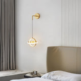 Modern Oval Brass LED Wall Sconce Scandinavian Style Three Color Temperature Fixture