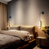 Modern Oval Brass LED Wall Sconce Scandinavian Style Three Color Temperature Fixture
