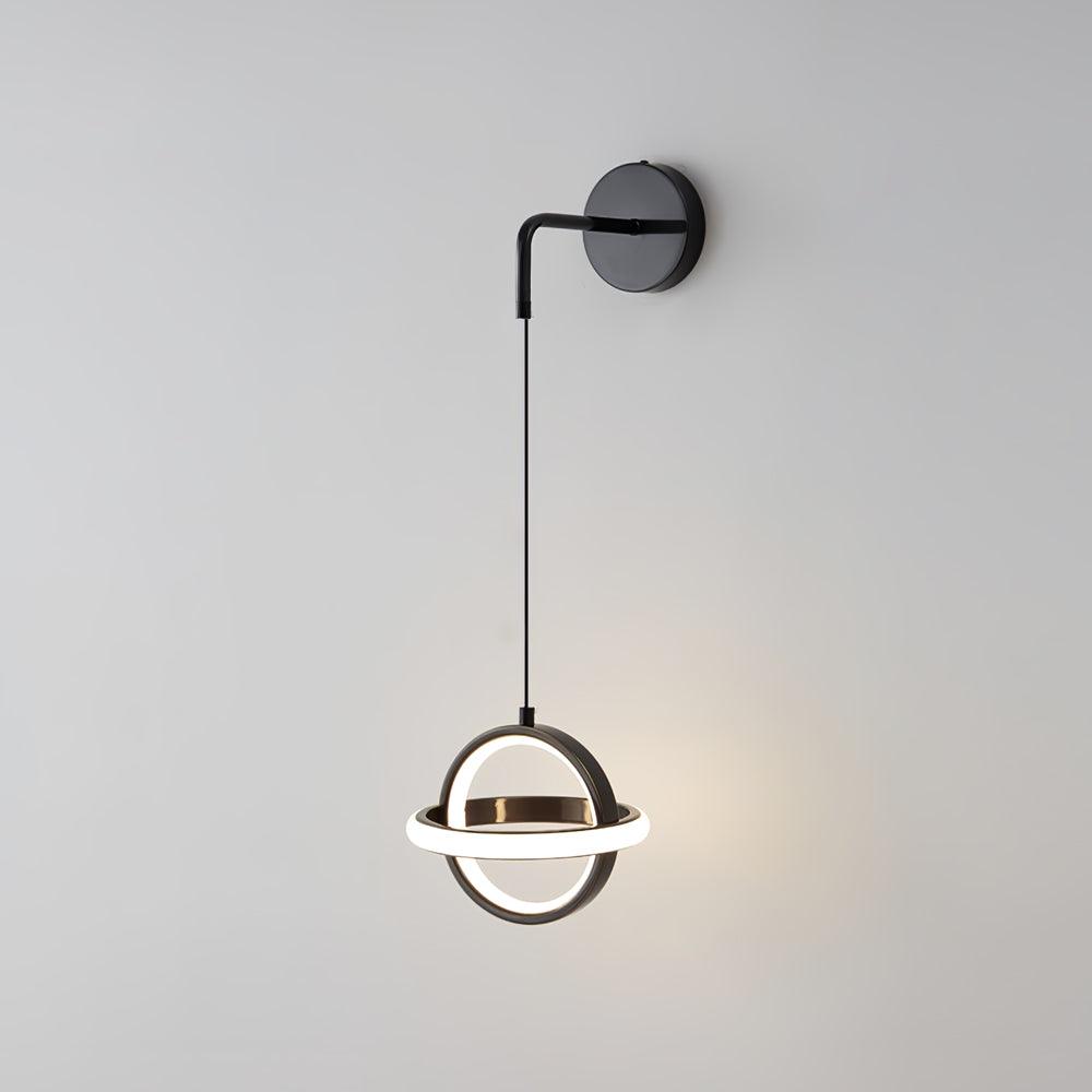 Modern Oval Brass LED Wall Sconce Scandinavian Style Three Color Temperature Fixture