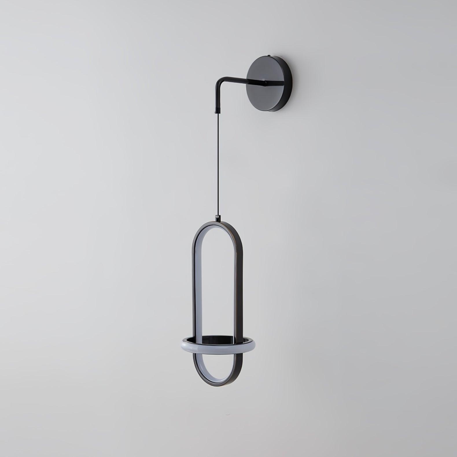 Modern Oval Brass LED Wall Sconce Scandinavian Style Three Color Temperature Fixture
