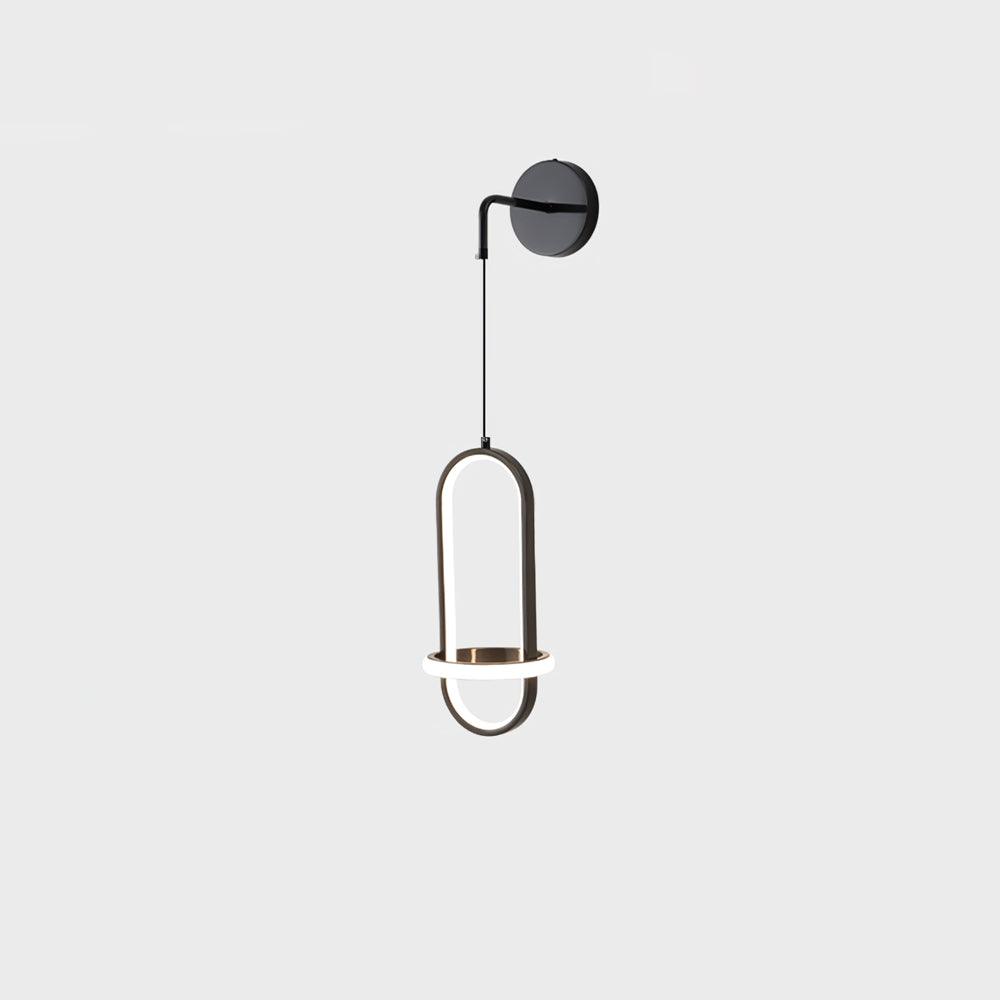 Modern Oval Brass LED Wall Sconce Scandinavian Style Three Color Temperature Fixture