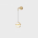Modern Oval Brass LED Wall Sconce Scandinavian Style Three Color Temperature Fixture