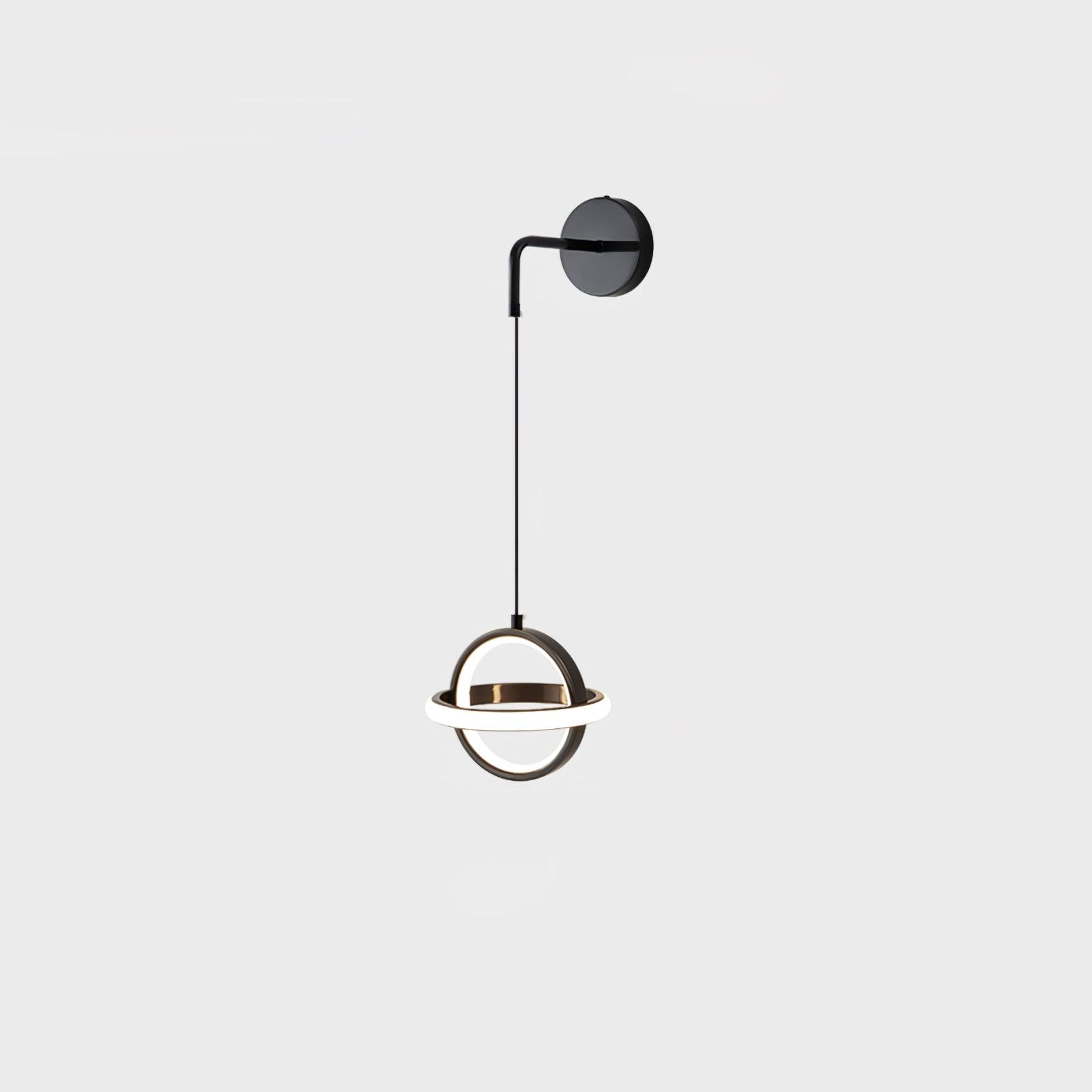 Modern Oval Brass LED Wall Sconce Scandinavian Style Three Color Temperature Fixture