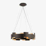 Modern Oval Candelabrum Chandelier Lighting in Black and Gold for Dining Rooms