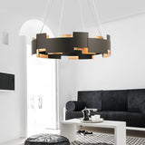 Modern Oval Candelabrum Chandelier Lighting in Black and Gold for Dining Rooms