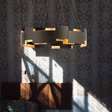 Modern Oval Candelabrum Chandelier Lighting in Black and Gold for Dining Rooms