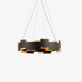 Modern Oval Candelabrum Chandelier Lighting in Black and Gold for Dining Rooms