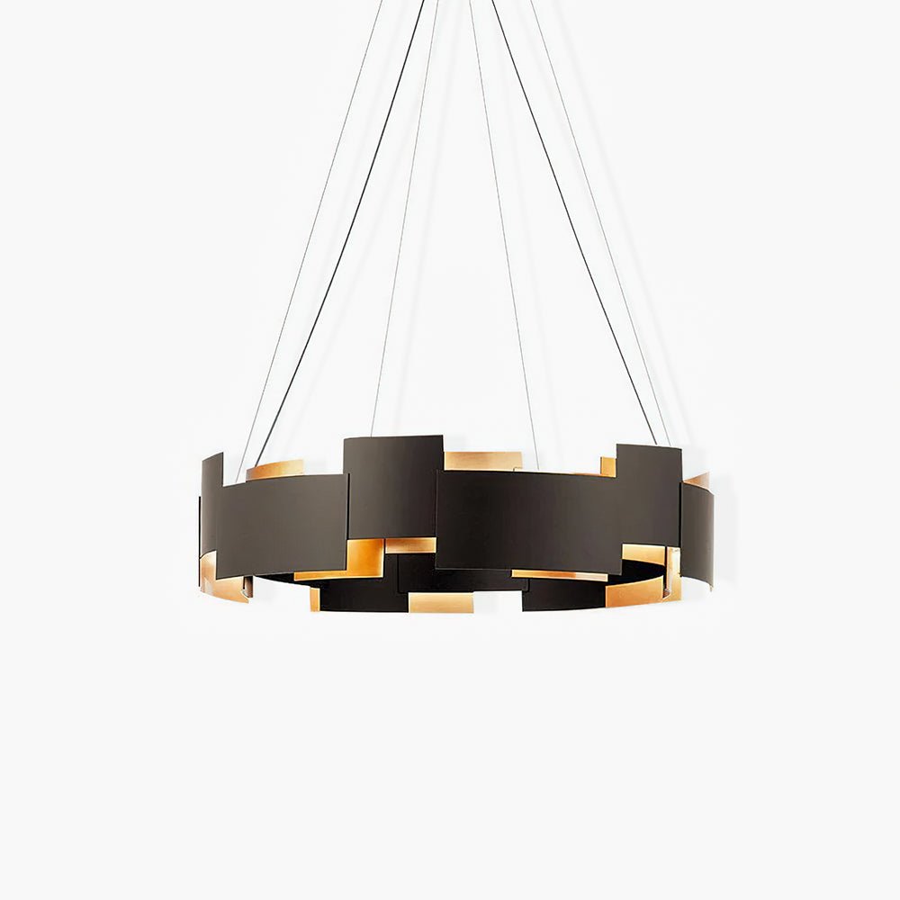 Modern Oval Candelabrum Chandelier Lighting in Black and Gold for Dining Rooms