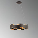 Modern Oval Candelabrum Chandelier Lighting in Black and Gold for Dining Rooms