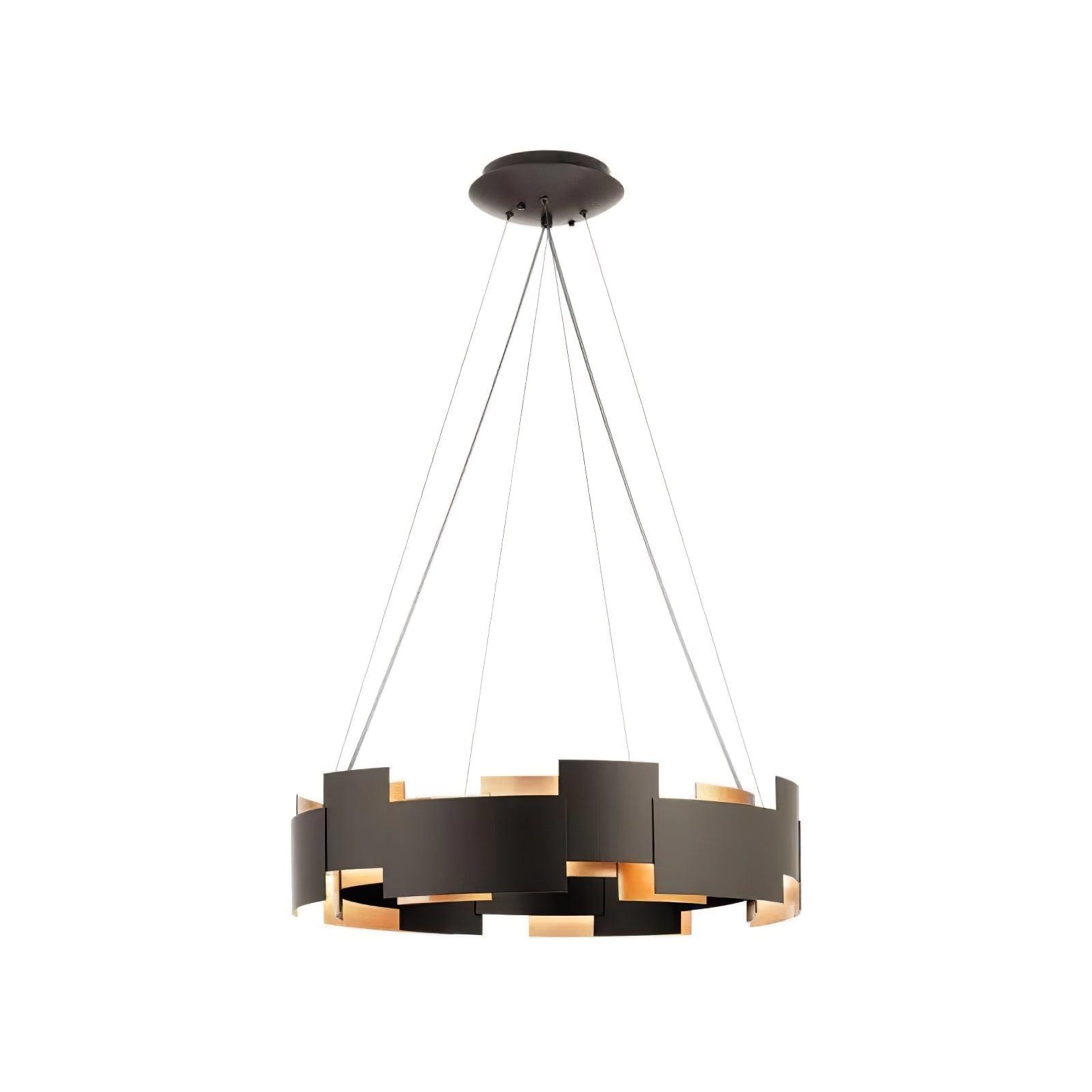 Modern Oval Candelabrum Chandelier Lighting in Black and Gold for Dining Rooms