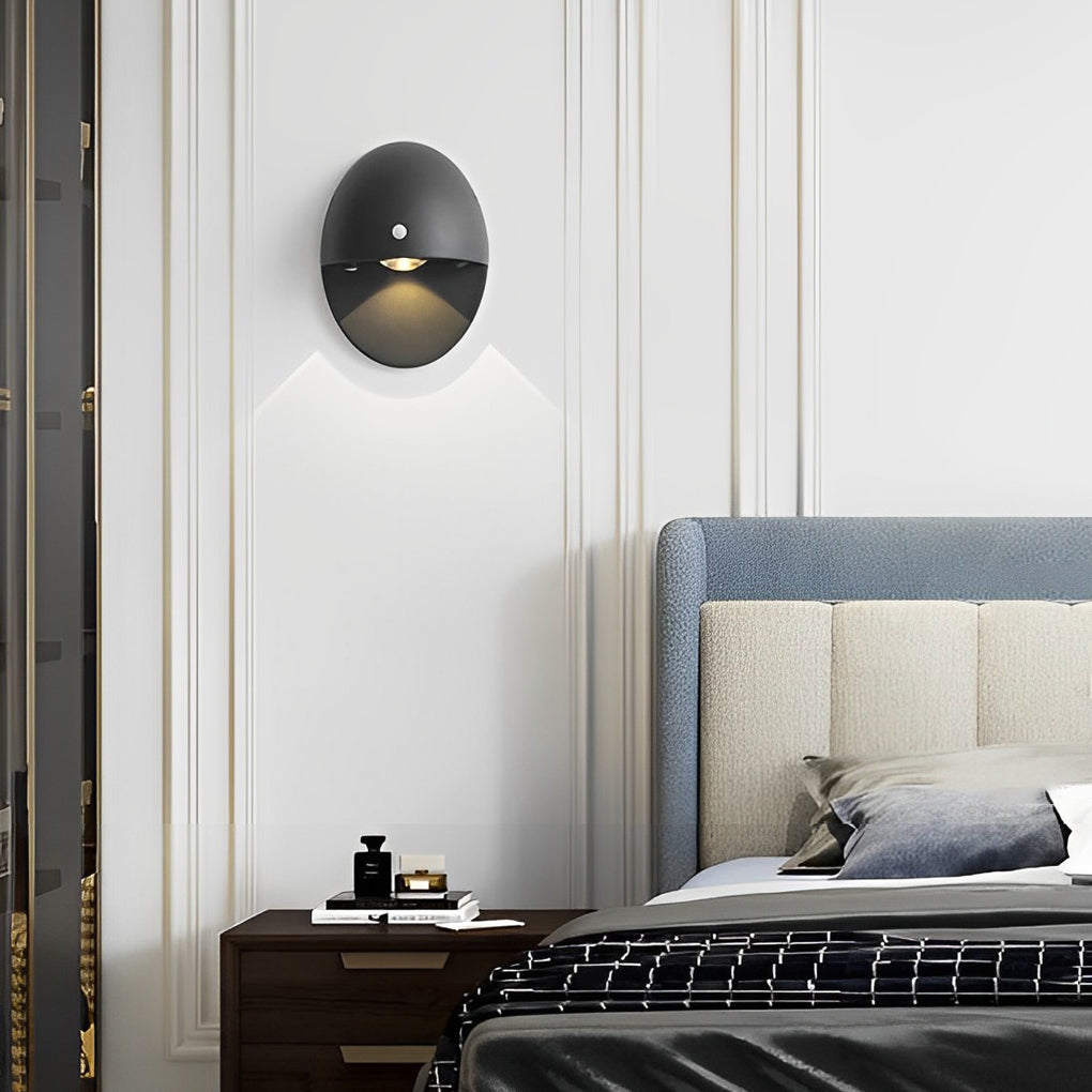 Modern Oval LED Motion Sensor Wall Sconce USB Rechargeable Magnetic Indoor Night Light