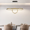 Modern Oval LED Ring Chandelier for Dining Room Luxury Black and Gold Pendant Lighting