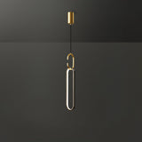 Modern Oval Ring LED Pendant Light Adjustable Height Dimmable Ceiling Fixture