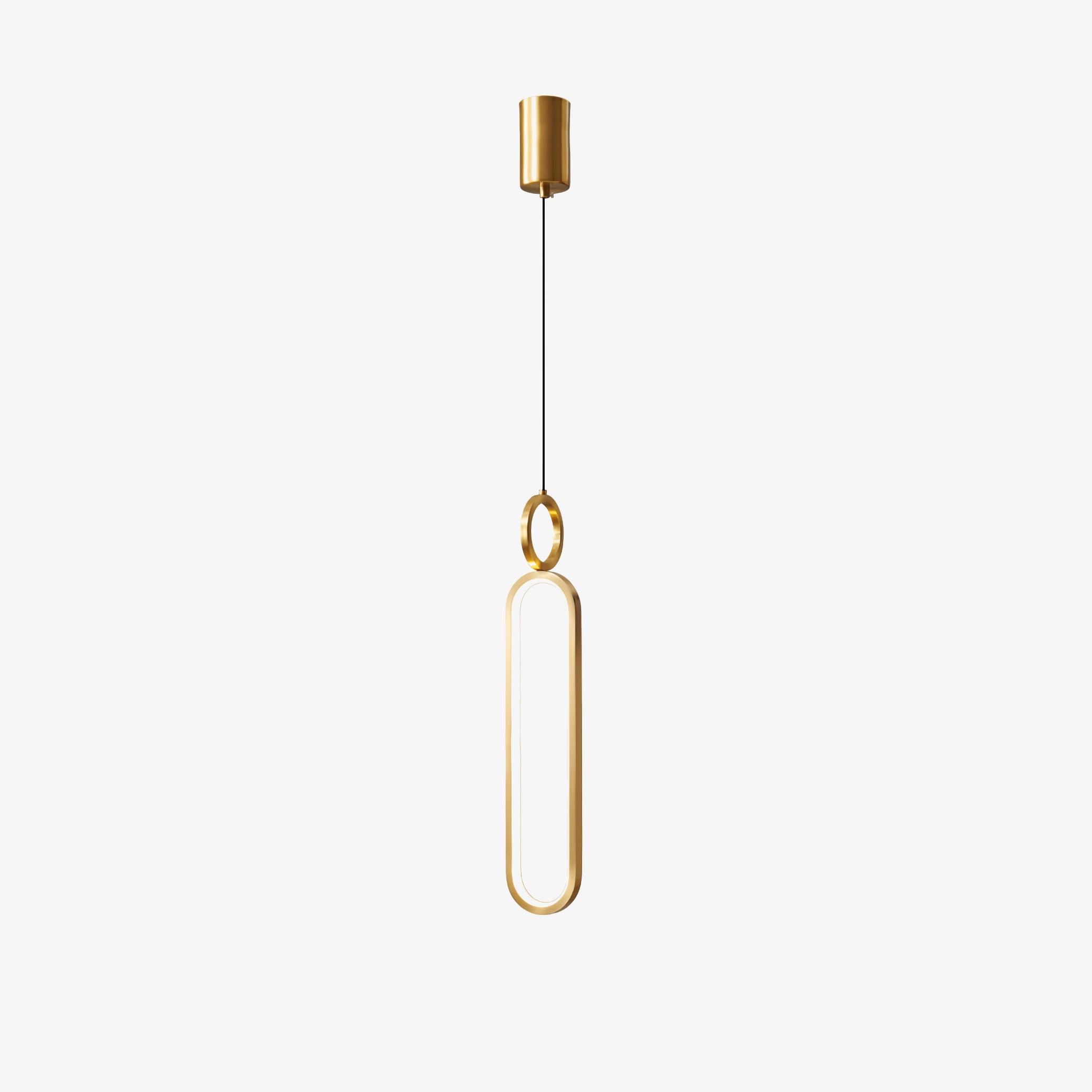 Modern Oval Ring LED Pendant Light Adjustable Height Dimmable Ceiling Fixture