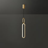 Modern Oval Ring LED Pendant Light Adjustable Height Dimmable Ceiling Fixture