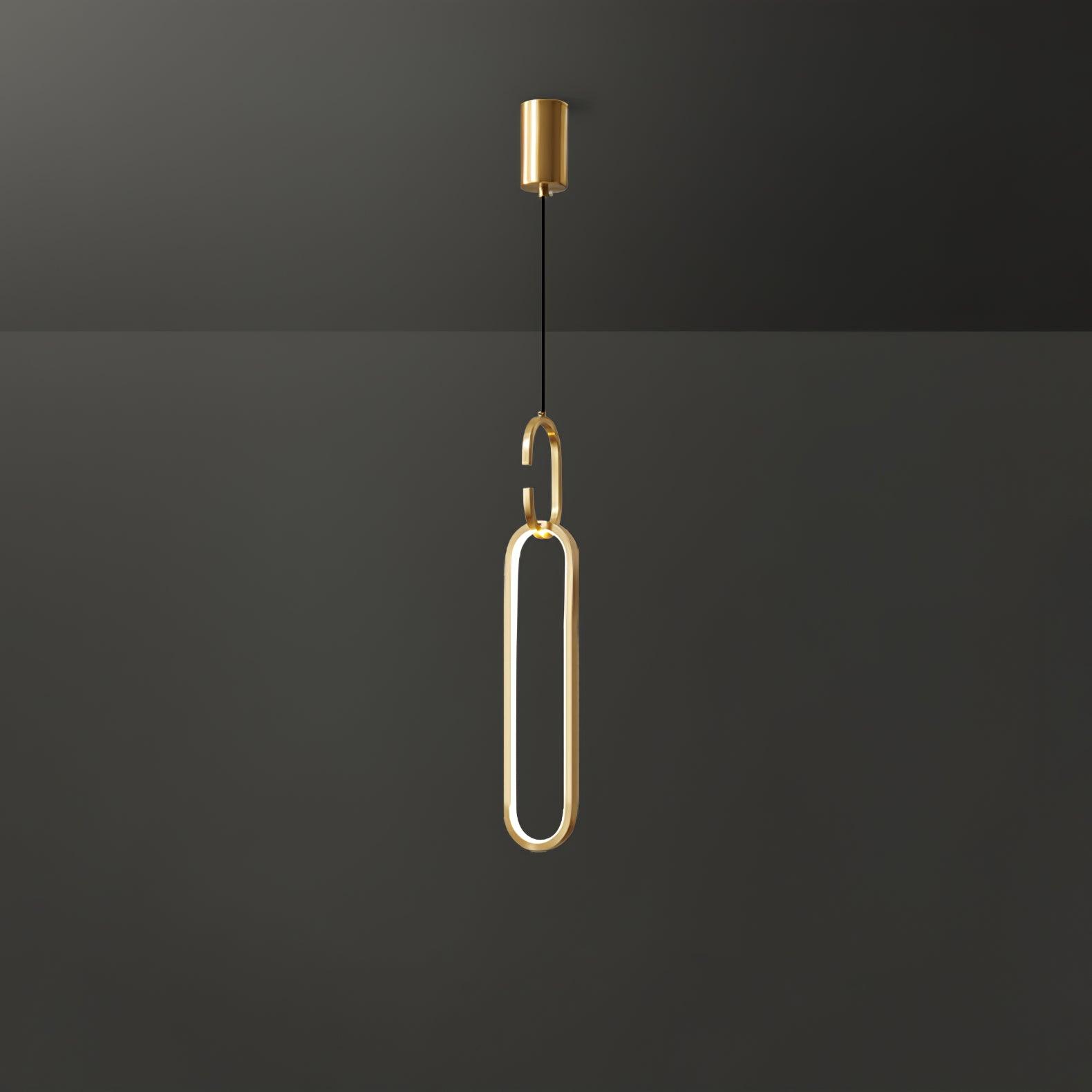 Modern Oval Ring LED Pendant Light Adjustable Height Dimmable Ceiling Fixture