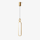 Modern Oval Ring LED Pendant Light Adjustable Height Dimmable Ceiling Fixture