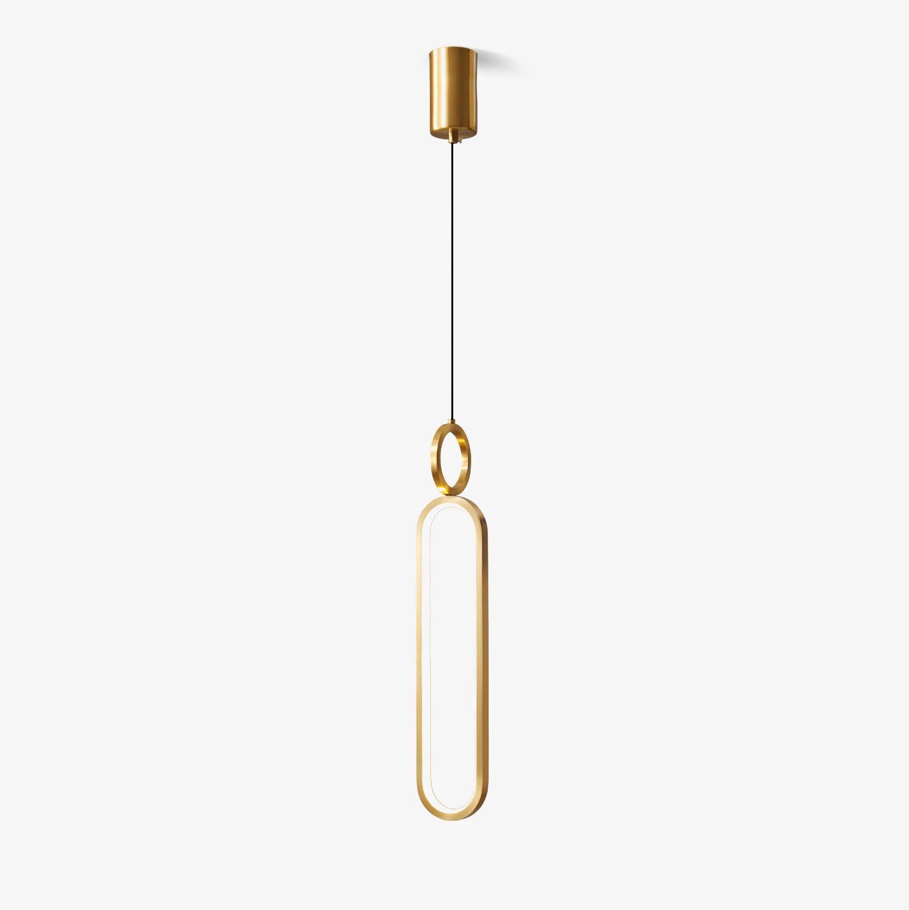 Modern Oval Ring LED Pendant Light Adjustable Height Dimmable Ceiling Fixture