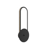 Modern Oval Ring LED Wall Sconce with 3 Step Dimming Aluminum Interior Fixture Black Gold
