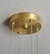 Modern Parallel Acrylic Ring LED Chandelier Luxury Brass Geometric Pendant Light