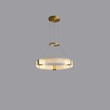 Modern Parallel Acrylic Ring LED Chandelier Luxury Brass Geometric Pendant Light