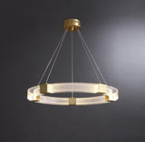 Modern Parallel Ring LED Chandelier Gold Acrylic Circular Pendant Light