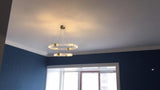 Modern Parallel Ring LED Chandelier Gold Acrylic Circular Pendant Light