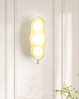 Modern Pea Shaped Glass and Brass Wall Sconce Lighting for Contemporary Interiors
