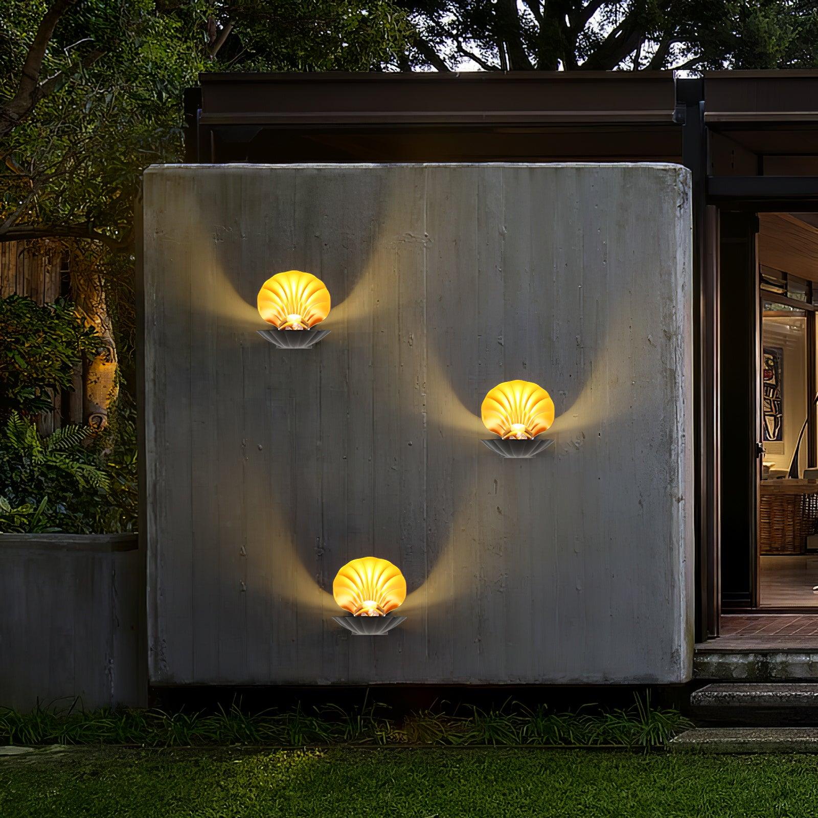 Modern Pearl Clam LED Wall Sconce Set of 2 Indoor Shell Decorative Lighting