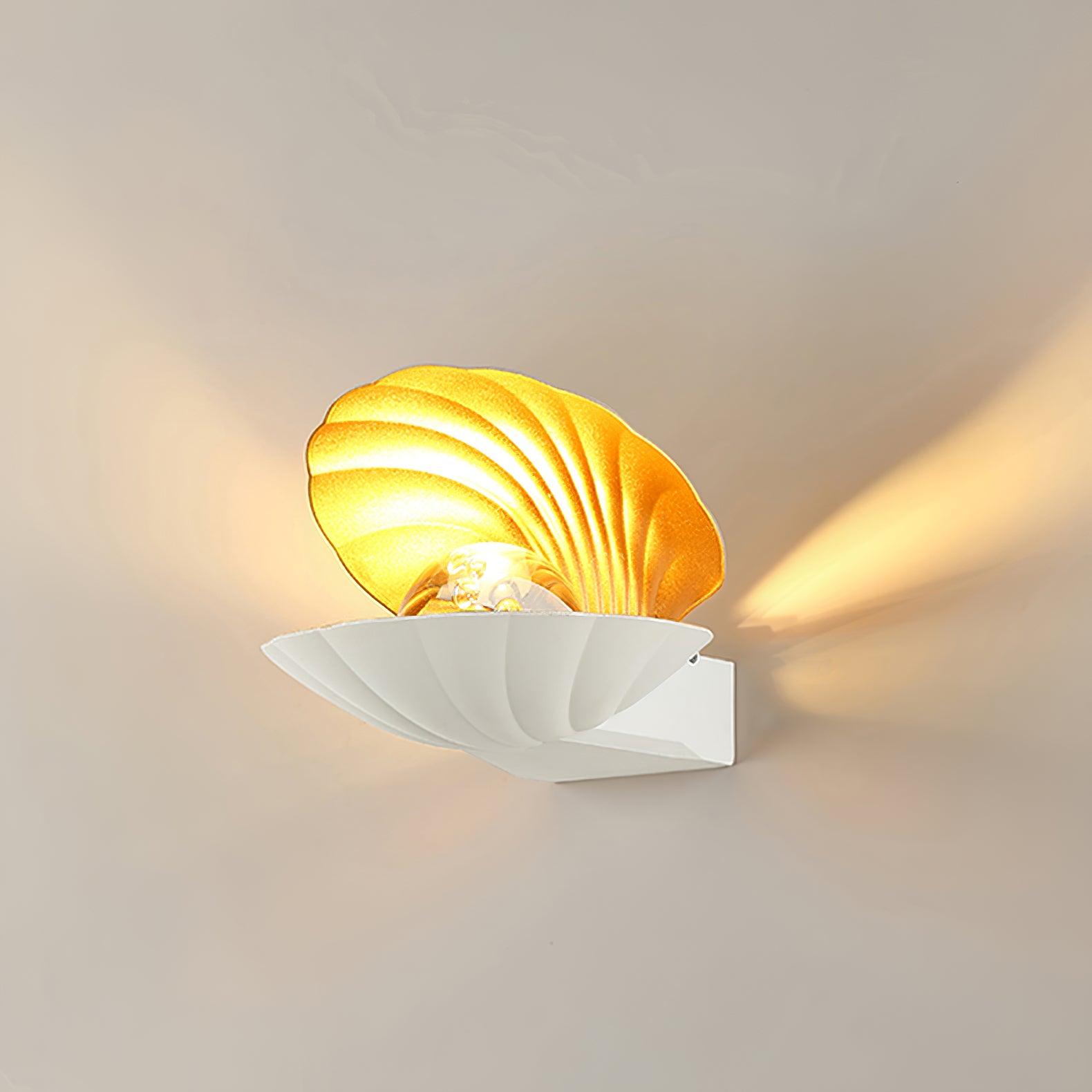 Modern Pearl Clam LED Wall Sconce Set of 2 Indoor Shell Decorative Lighting