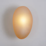 Modern Pebble Shaped Bubble Glass Wall Sconce Organic Stone Inspired LED Lamp