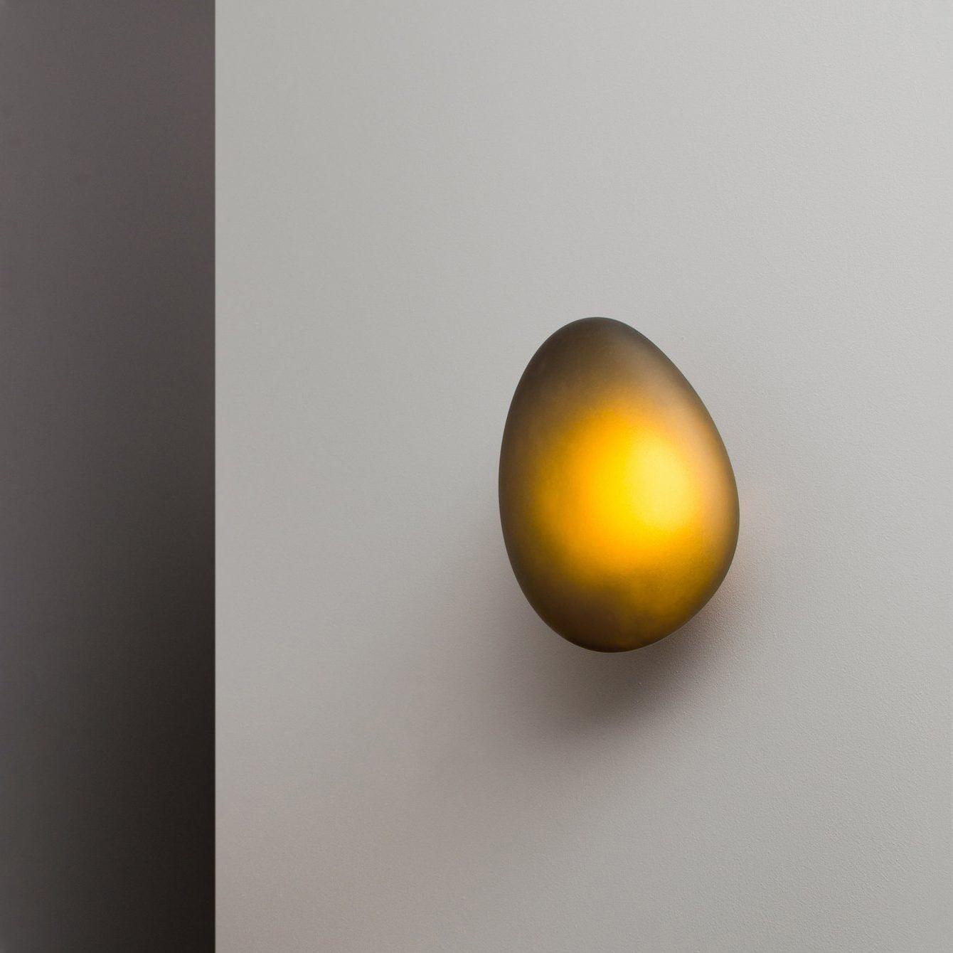 Modern Pebble Shaped Bubble Glass Wall Sconce Organic Stone Inspired LED Lamp