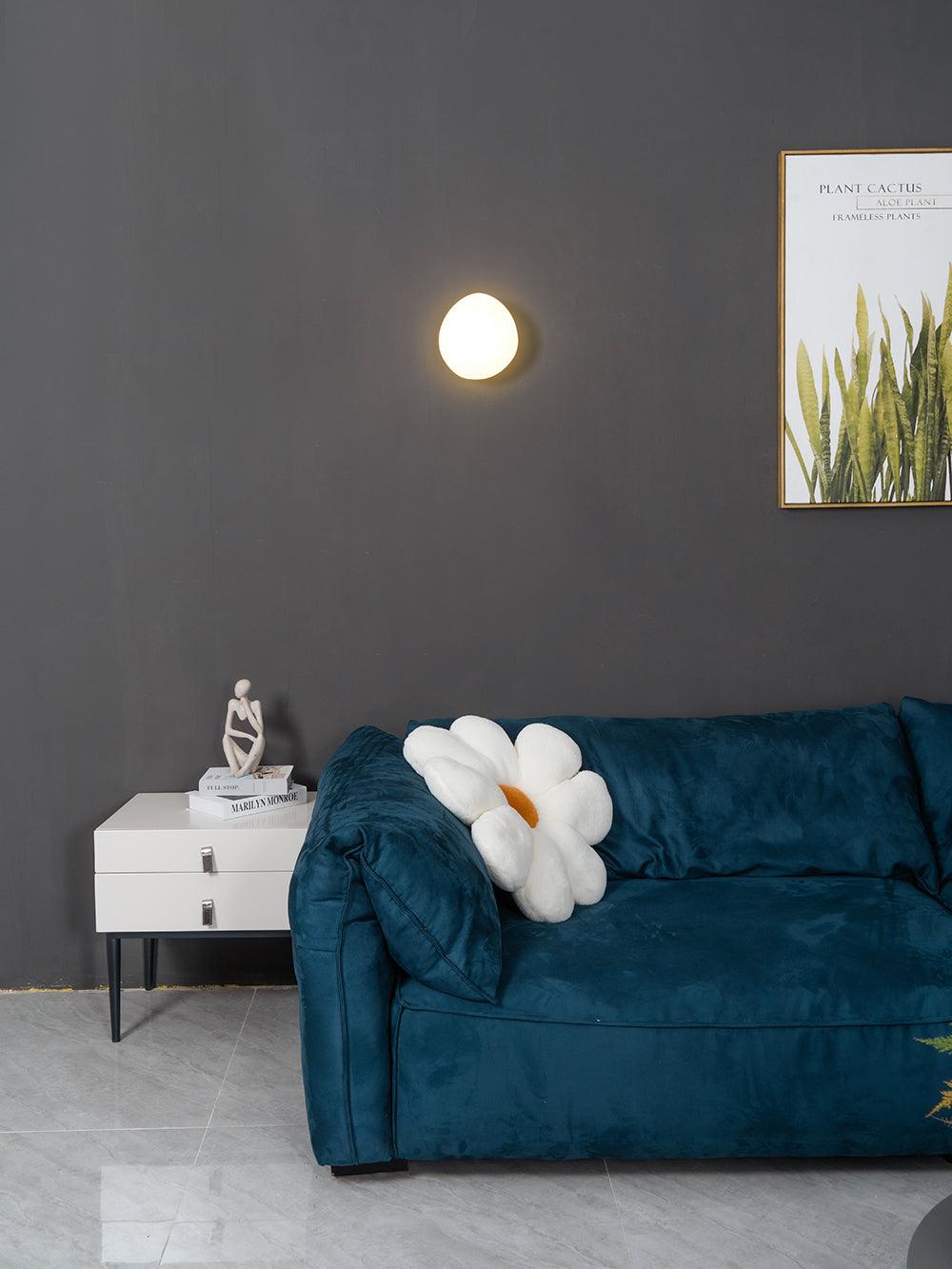 Modern Pebble Shaped Bubble Glass Wall Sconce Organic Stone Inspired LED Lamp