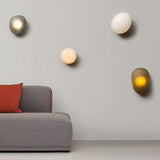 Modern Pebble Shaped Bubble Glass Wall Sconce Organic Stone Inspired LED Lamp