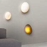 Modern Pebble Shaped Bubble Glass Wall Sconce Organic Stone Inspired LED Lamp