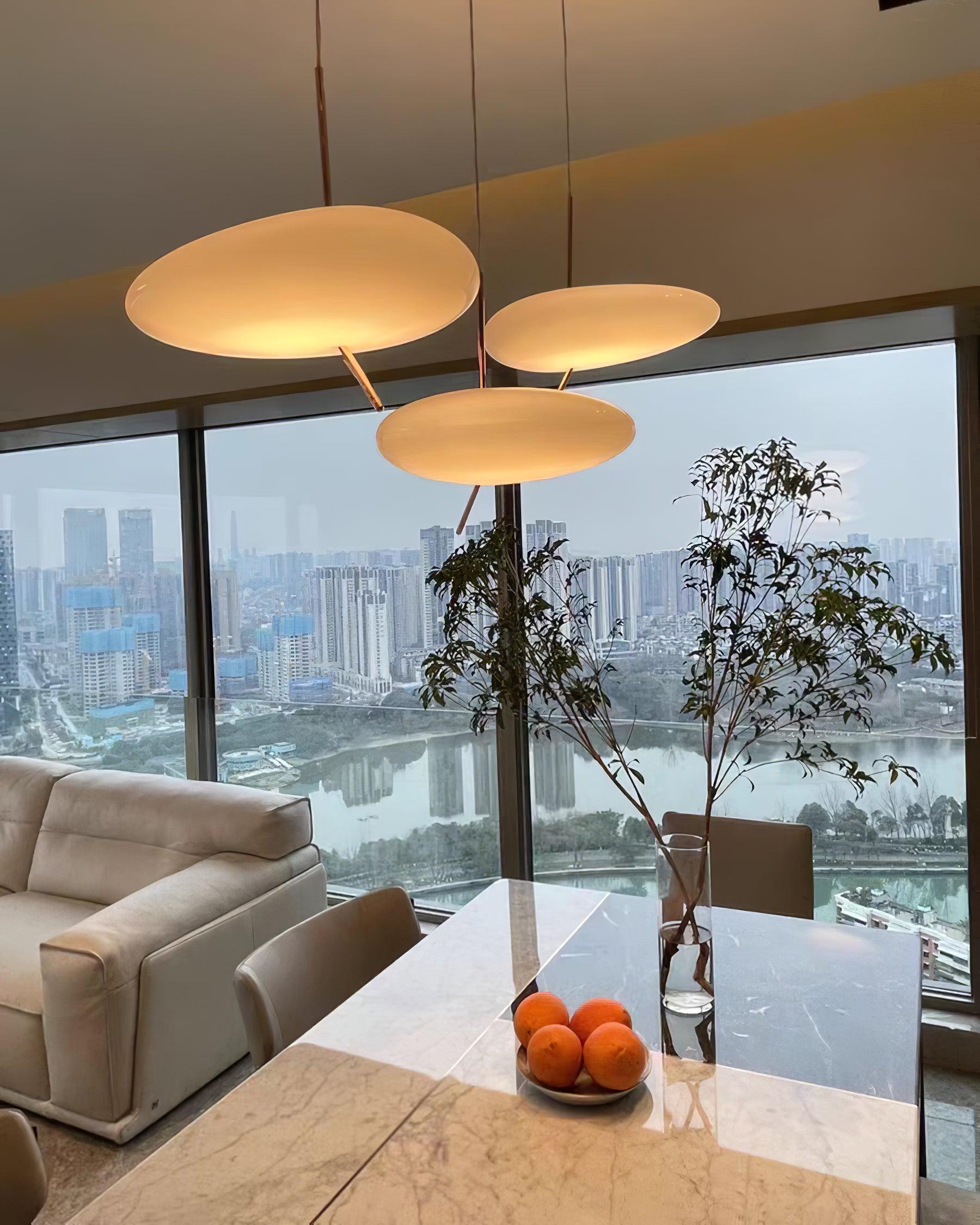 Modern Pebbles Glass Pendant Light with Minimalist LED Design for Contemporary Living Rooms