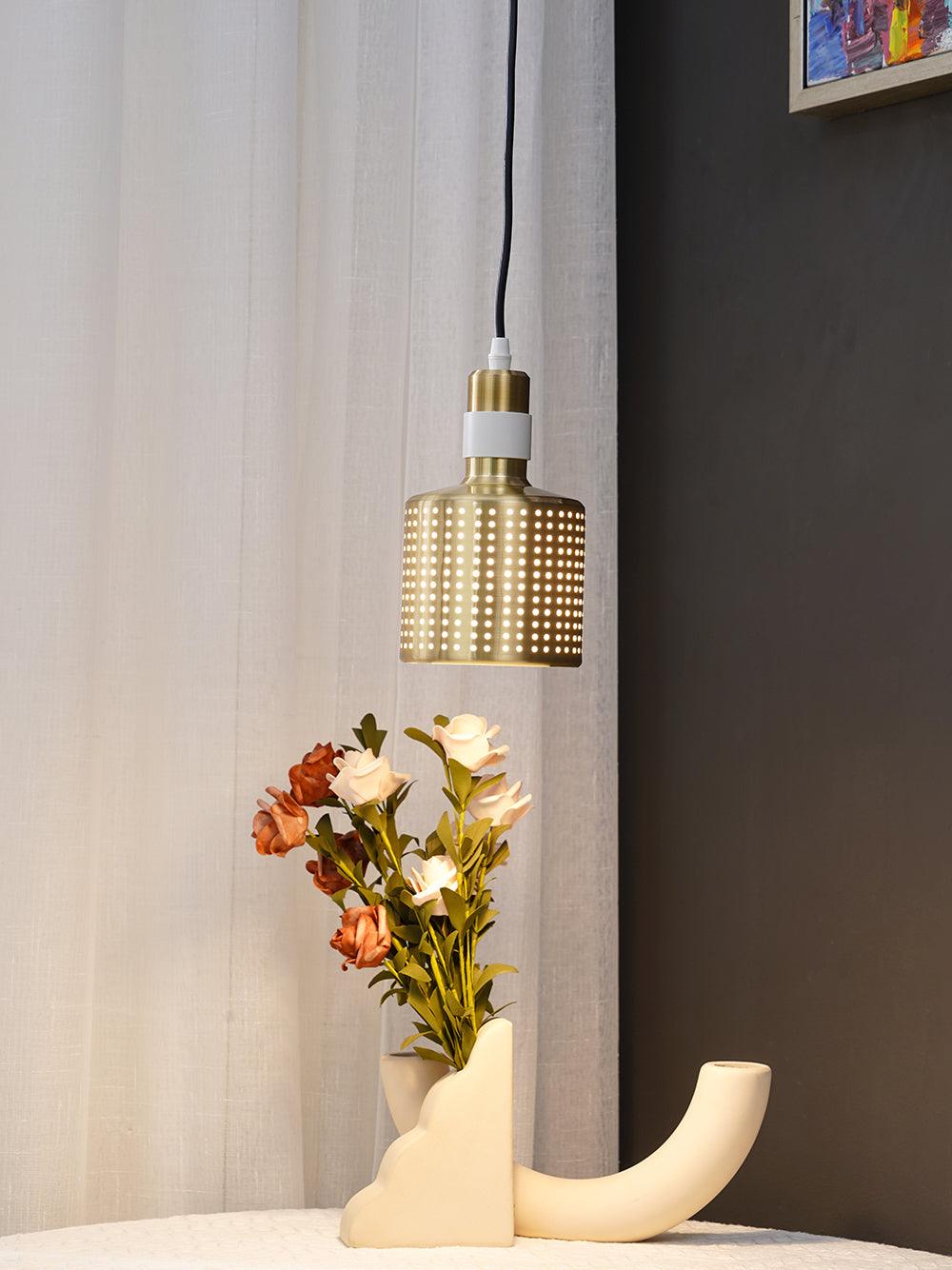 Modern Perforated Metal Pendant Light Riddle Industrial Hanging Lamp for Kitchen Island