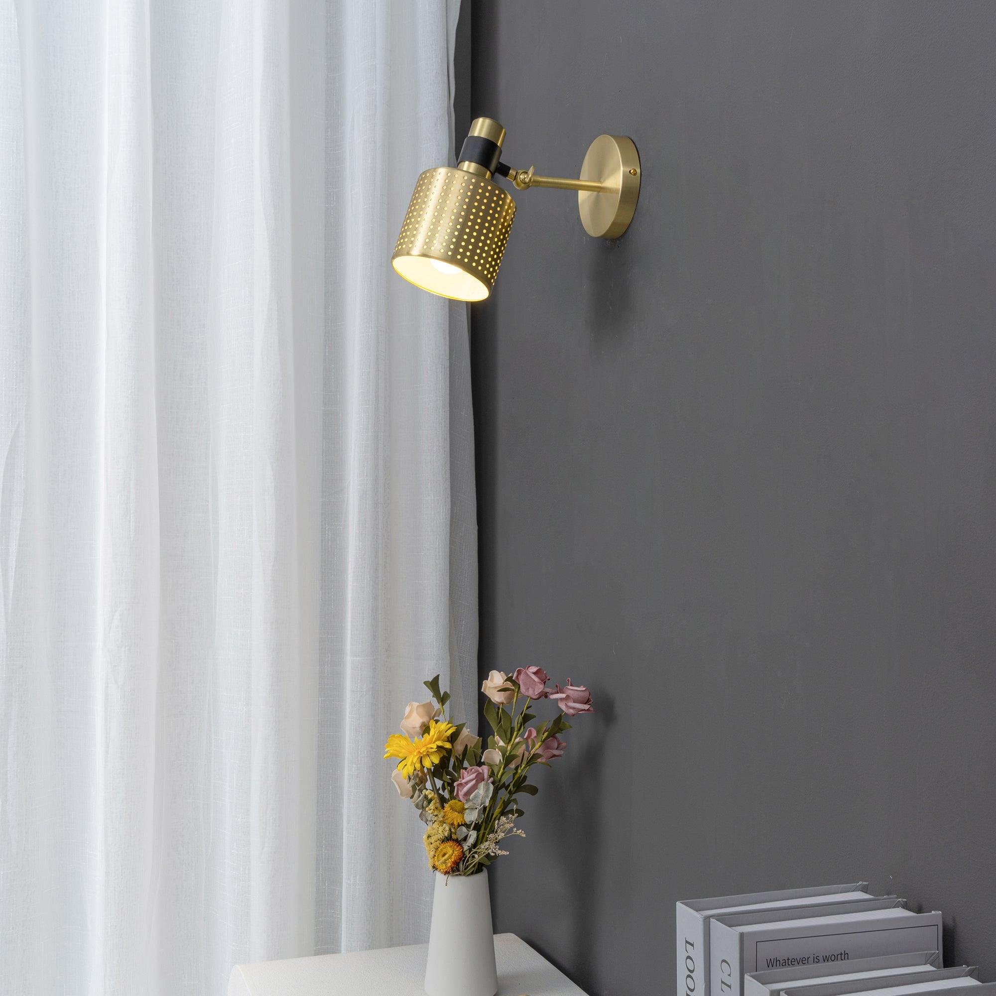 Modern Perforated Metal Wall Sconce Adjustable Industrial Style Riddle Wall Lamp