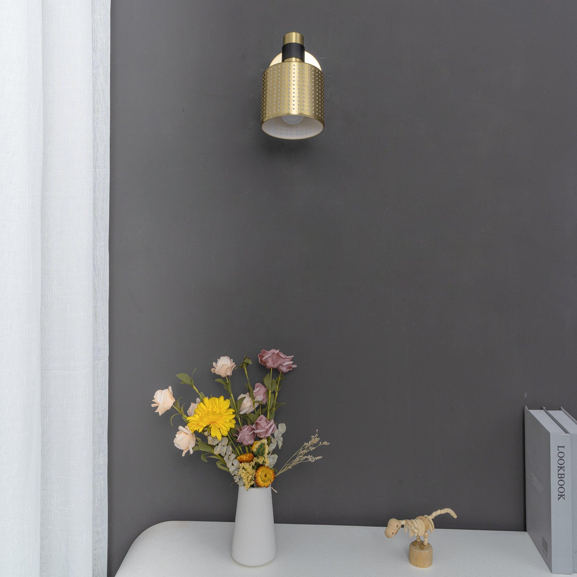 Modern Perforated Metal Wall Sconce Adjustable Industrial Style Riddle Wall Lamp