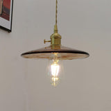 Modern Perrin Mid Century Glass Pendant Light with Brass Accents for Kitchen and Dining Areas