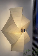 Modern Petal Shaped Fabric Wall Sconce Set Adjustable LED Indoor Wall Light