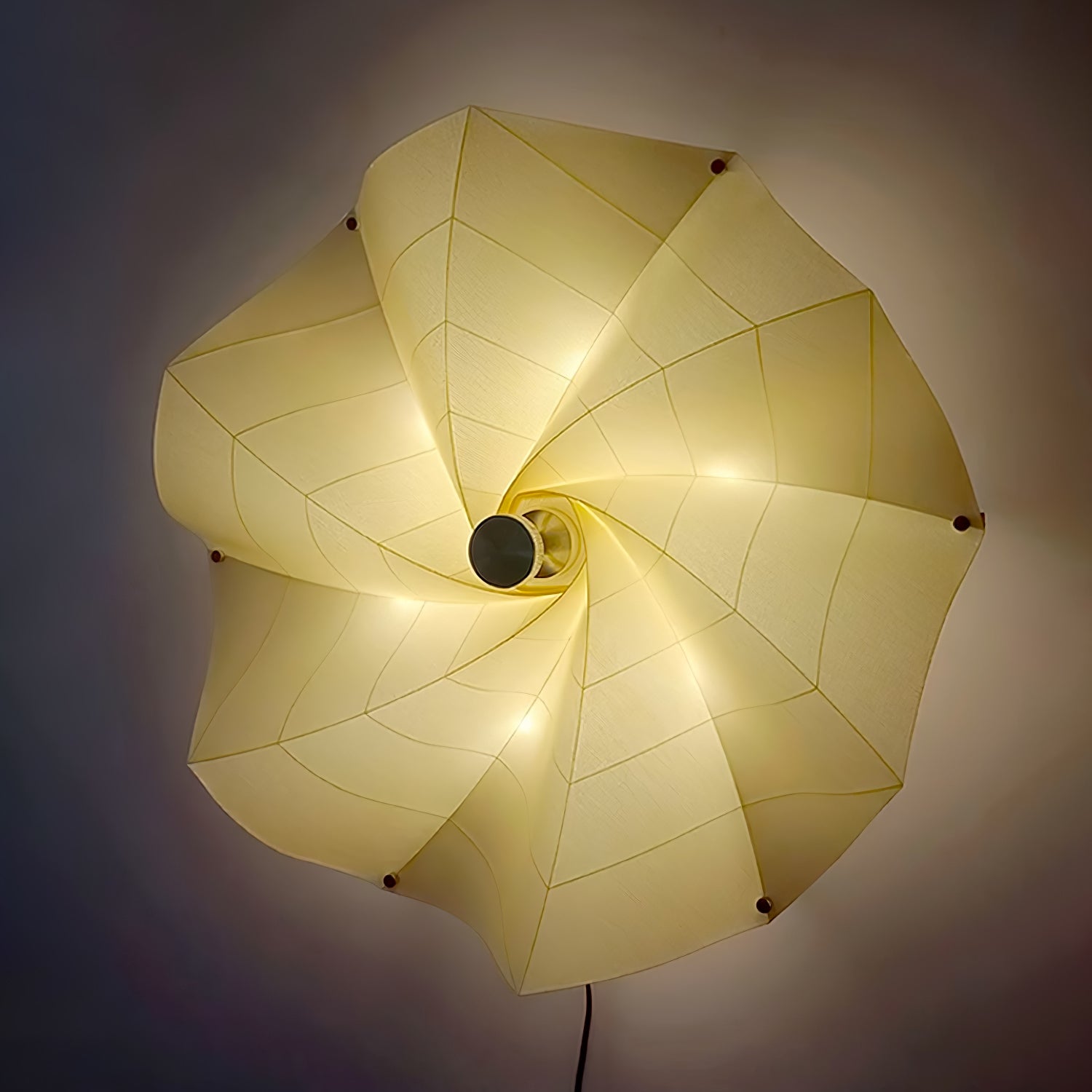 Modern Petal Shaped Fabric Wall Sconce Set Adjustable LED Indoor Wall Light
