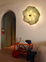 Modern Petal Shaped Fabric Wall Sconce Set Adjustable LED Indoor Wall Light