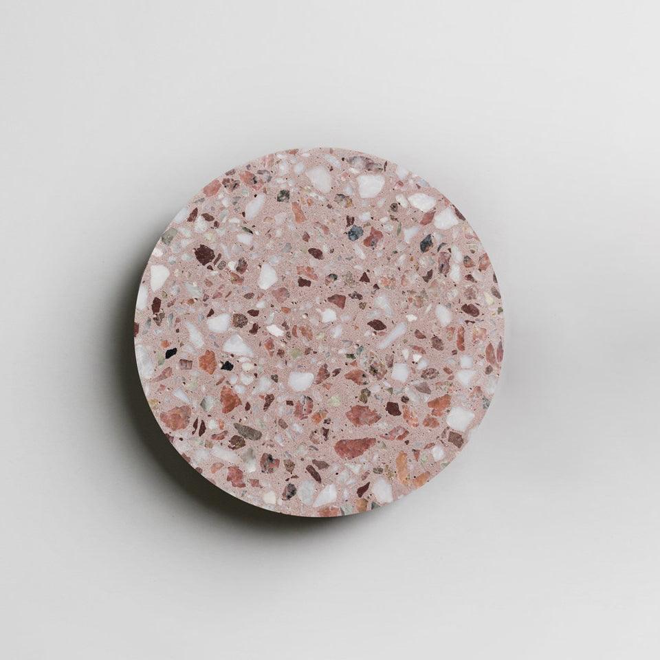 Modern PIN Terrazzo Round Wall Sconce Integrated LED Interior Lighting in Concrete and Stone