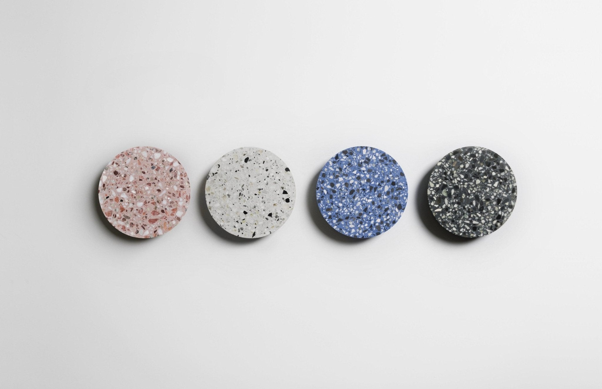 Modern PIN Terrazzo Round Wall Sconce Integrated LED Interior Lighting in Concrete and Stone