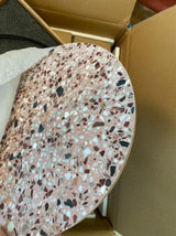 Modern PIN Terrazzo Round Wall Sconce Integrated LED Interior Lighting in Concrete and Stone