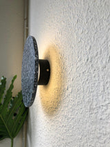 Modern PIN Terrazzo Round Wall Sconce Integrated LED Interior Lighting in Concrete and Stone