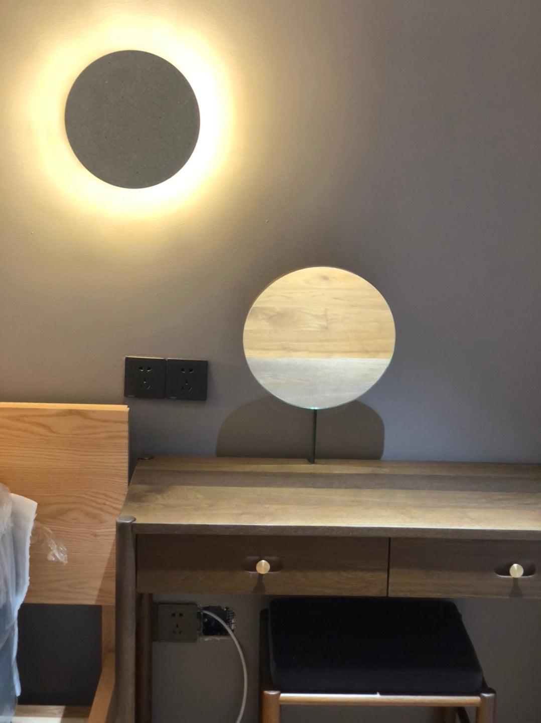 Modern PIN Terrazzo Round Wall Sconce Integrated LED Interior Lighting in Concrete and Stone