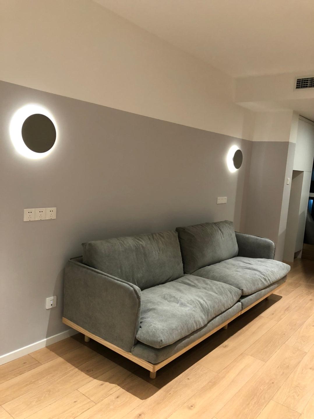 Modern PIN Terrazzo Round Wall Sconce Integrated LED Interior Lighting in Concrete and Stone