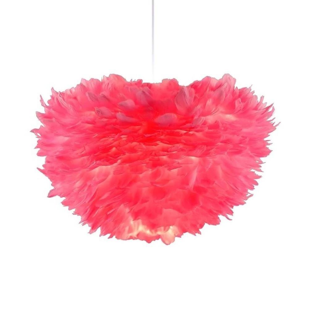 Modern Pink Feather Chandelier Elegant Metal Pendant Light for Living Room and Bedroom